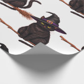 Halloween Hexenkatze Geschenkpapier (Ecke)
