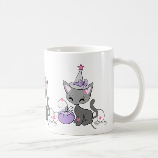 Halloween Hexenkatze Kaffeetasse (Rechts)