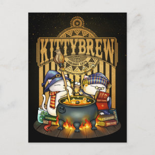 Halloween Hexenkatze Kitty Brew Feiertagspostkarte