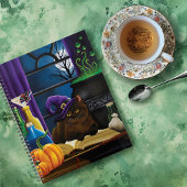 Halloween Hexenkatze Lila Magie Planer