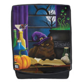 Halloween Hexenkatze Lila Magie Rucksack (Vorderseite)