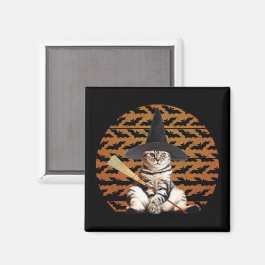 Halloween Hexenkatze Magnet (Vorderseite/Rückseite)