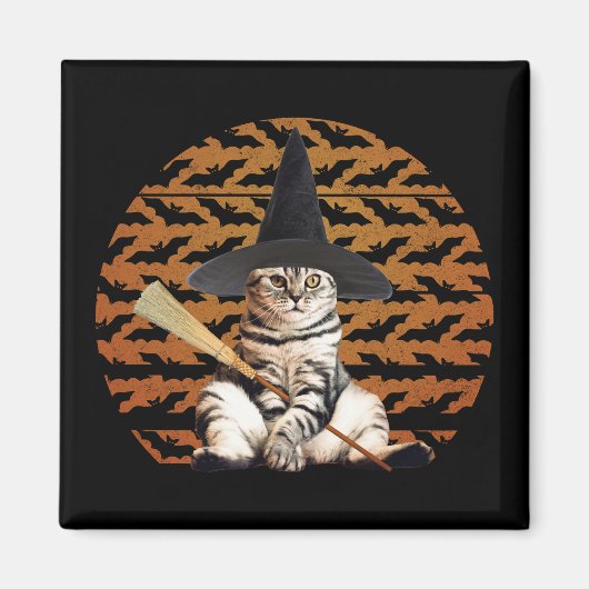 Halloween Hexenkatze Magnet (Vorne)