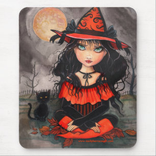 Halloween Hexenkatze-Mauspad Mousepad
