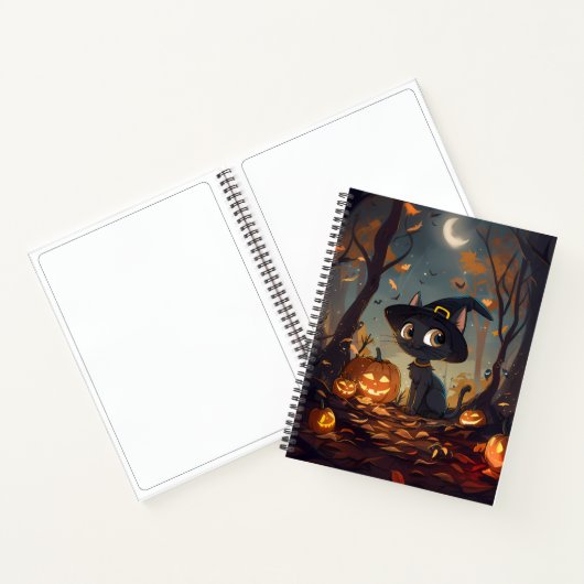 Halloween Hexenkatze Notizblock (Innenseite)