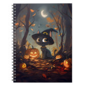 Halloween Hexenkatze Notizblock (Vorderseite)
