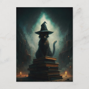 Halloween Hexenkatze Postkarte