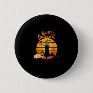 Halloween Hexenkatze Pumpkin Skeleton Bat Beängsti Button
