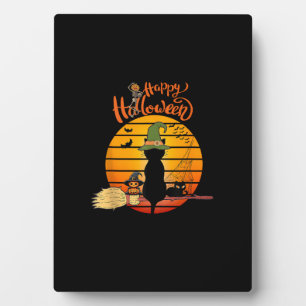 Halloween Hexenkatze Pumpkin Skeleton Bat Beängsti Fotoplatte