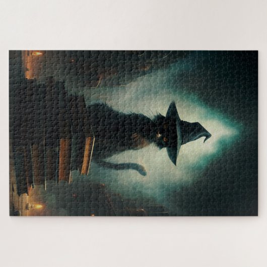 Halloween Hexenkatze Puzzle (Horizontal)