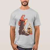Halloween Hexenkatze T-Shirt (Vorderseite)