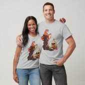 Halloween Hexenkatze T-Shirt (Unisex)