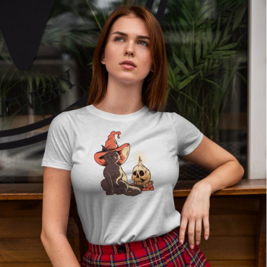 Halloween Hexenkatze T-Shirt
