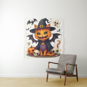Halloween Hexenkatze Tapestry Wandteppich (Beispiel)