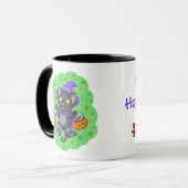 Halloween-Hexenkatze-Tasse Tasse (Vorderseite Links)