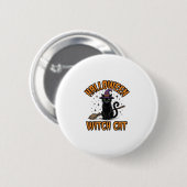 Halloween-Hexenkatze Vintage-Stich-Design_1 Button (Vorne & Hinten)