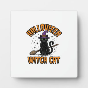 Halloween-Hexenkatze Vintage-Stichdesign_1 Fotoplatte