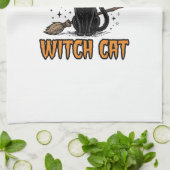 Halloween-Hexenkatze Vintage-Stichdesign_1 Geschirrtuch (Gefaltet)