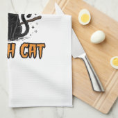 Halloween-Hexenkatze Vintage-Stichdesign_1 Geschirrtuch (Viertel Falte)