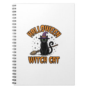 Halloween-Hexenkatze Vintage-Stichdesign_1 Notizblock