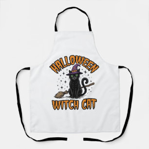 Halloween-Hexenkatze Vintage-Stichdesign_1 Schürze