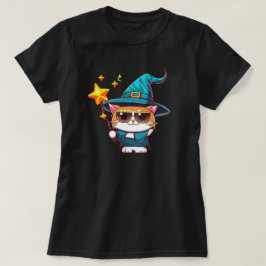 Halloween Hexenkatzen, die Zaubersterne halten T-Shirt
