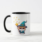 Halloween Hexenkatzen, die Zaubersterne halten Tasse (Links)