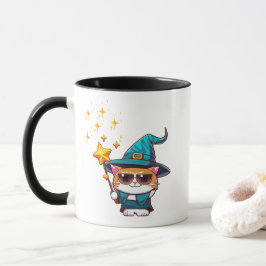 Halloween Hexenkatzen, die Zaubersterne halten Tasse