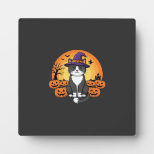 Halloween Hexenkatzen-Kürbis-Mond-Design_1 Fotoplatte