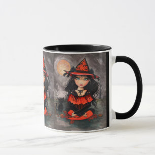 Halloween-Hexenkatzen-Tasse von Molly Harrison Tasse