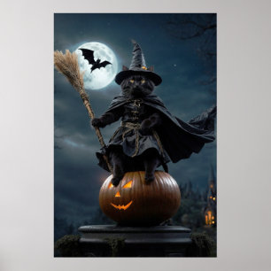 Halloween Hexenkatzenplakat Poster