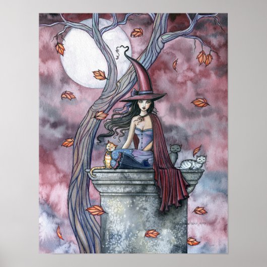 Halloween Hexenkatzenplakat von Molly Harrison Poster (Vorne)