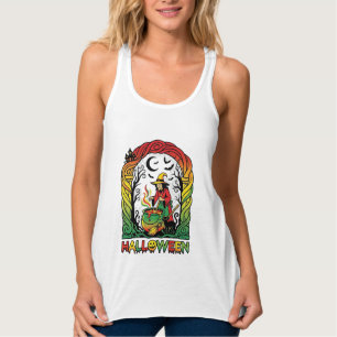 Halloween Hexenkessel braut schwarze Katze Gruseli Tank Top