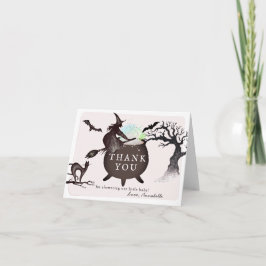 Halloween Hexenkessel Cauldron Pink Babydusche Dankeskarte