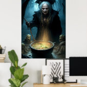 Halloween Hexenkessel mit Suppe Poster (Heimbüro)