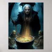 Halloween Hexenkessel mit Suppe Poster (Vorne)
