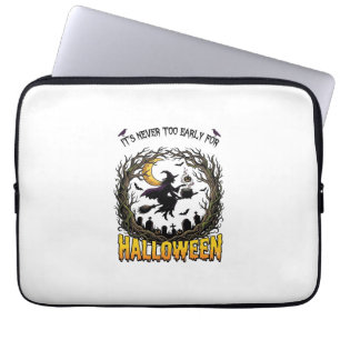 Halloween Hexenkessel Mond Friedhof Verdrehter Bau Laptopschutzhülle