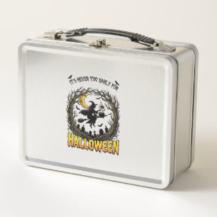 Halloween Hexenkessel Mond Friedhof Verdrehter Bau Metall Brotdose
