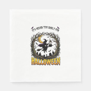 Halloween Hexenkessel Mond Friedhof Verdrehter Tre Serviette
