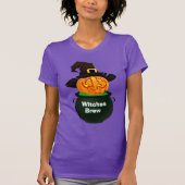Halloween Hexenkostüm Fun Novelty WITCHES BREW T-Shirt (Vorderseite)