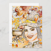 Halloween Hexenkunst Feiertagskarte (Vorne/Hinten)