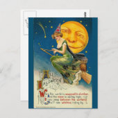 Halloween Hexenkunst Vintag Postkarte (Vorne/Hinten)