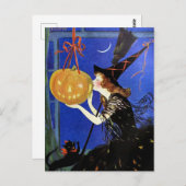 Halloween Hexenkunst Vintag Postkarte (Vorne/Hinten)