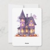 Halloween Hexenkunst Zauberburg Feiertagskarte (Rückseite)