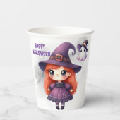 Halloween Hexenkunst Zauberburg Pappbecher (Rückseite)