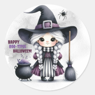 Halloween Hexenkunst Zauberburg Runder Aufkleber