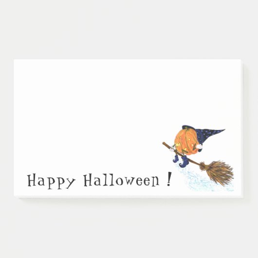 Halloween Hexenkürbis Flying Funny Funny Post-it Klebezettel (Vorderseite)