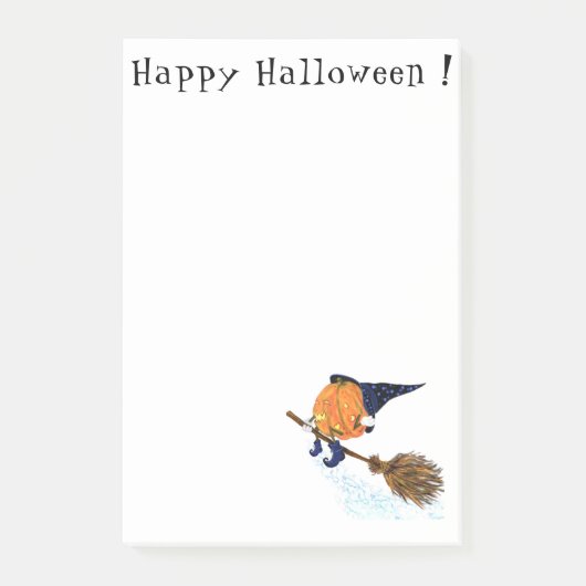 Halloween Hexenkürbis Flying Sticky Notes Post-it Klebezettel (Vorderseite)
