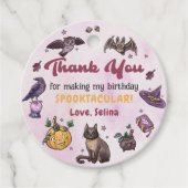 Halloween Hexenkürbis Katze Geburtstagsbegütertags Geschenkanhänger (Vorderseite)