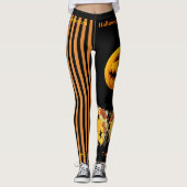 Halloween Hexenkürbis Leggings Black Pants (Vorderseite)